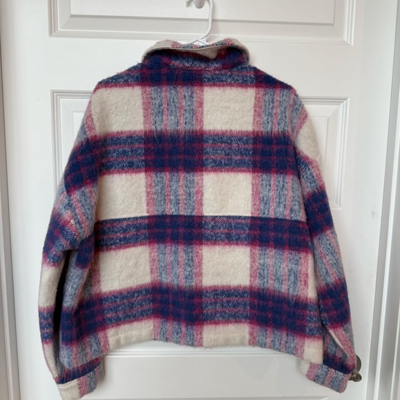 VICI Purple Pink Plaid Shacket Jacket Size Large - Picture 4 of 4